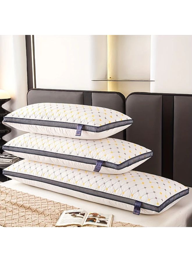 White Long Quilted Body Pillow For Neck Back Support All Sleepers Machine Washable - Image 5